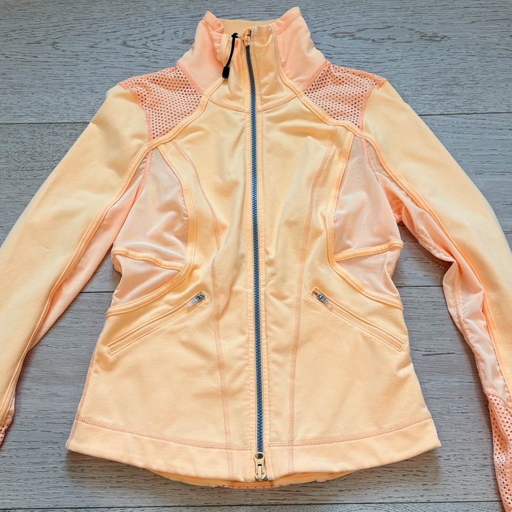 Zella Two-Way Zipper Double Mesh Funnel Neck Track Jacket in Size Small